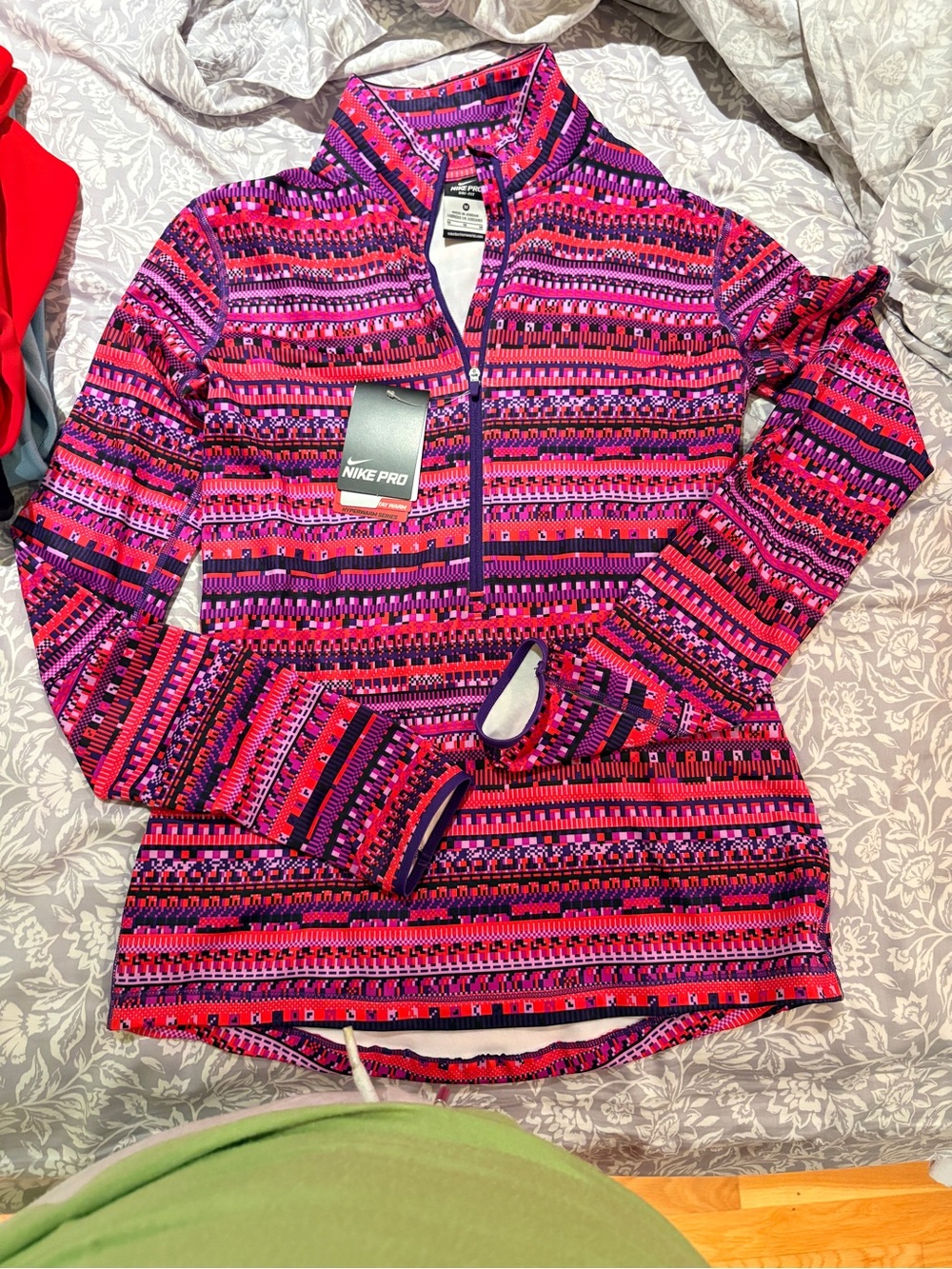 BOGO Nike Pro Pink & Purple Quarter-Zip Performance Pullover